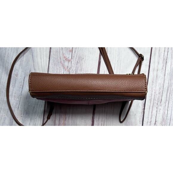 The Sak Iris Demi Orange Brown Pebble Leather Crossbody Shoulder Purse Bag - Picture 9 of 15